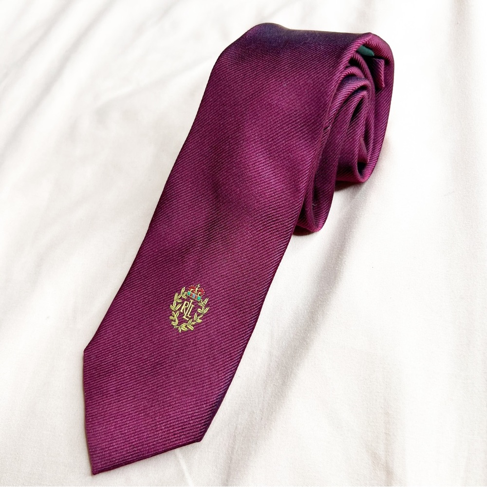 Lauren Ralph Lauren Burgundy 100% silk men ties